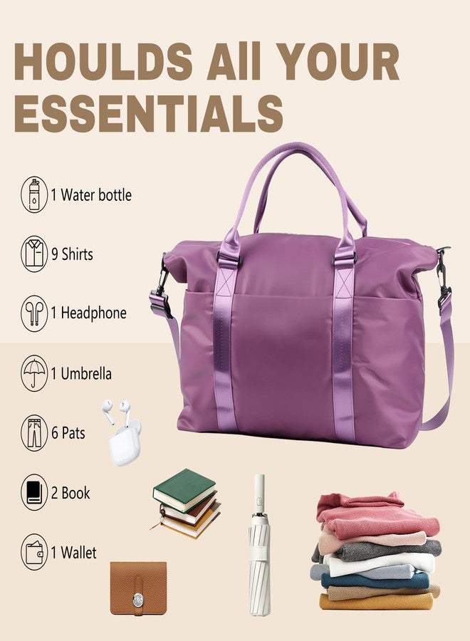 EPIMA Weekender Duffel Bags for Women, Purple Travel Totes Bag for Airplane Essentials, Overnight Bags for Women with Trolley Sleeve, Large Carry On Hospital Bag for Labor and Delivery, Sport, Gym - Image 3